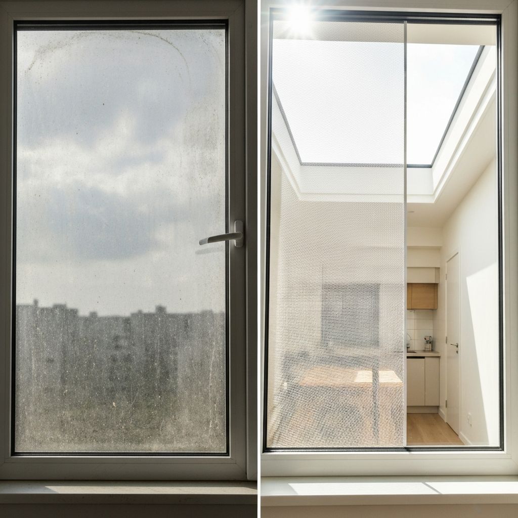 방충망 교체 전후