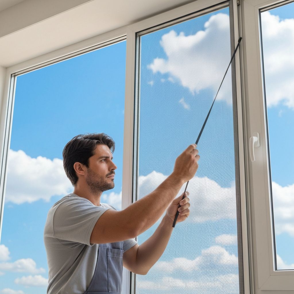 깨끗하게 교체된 방충망과 유리창